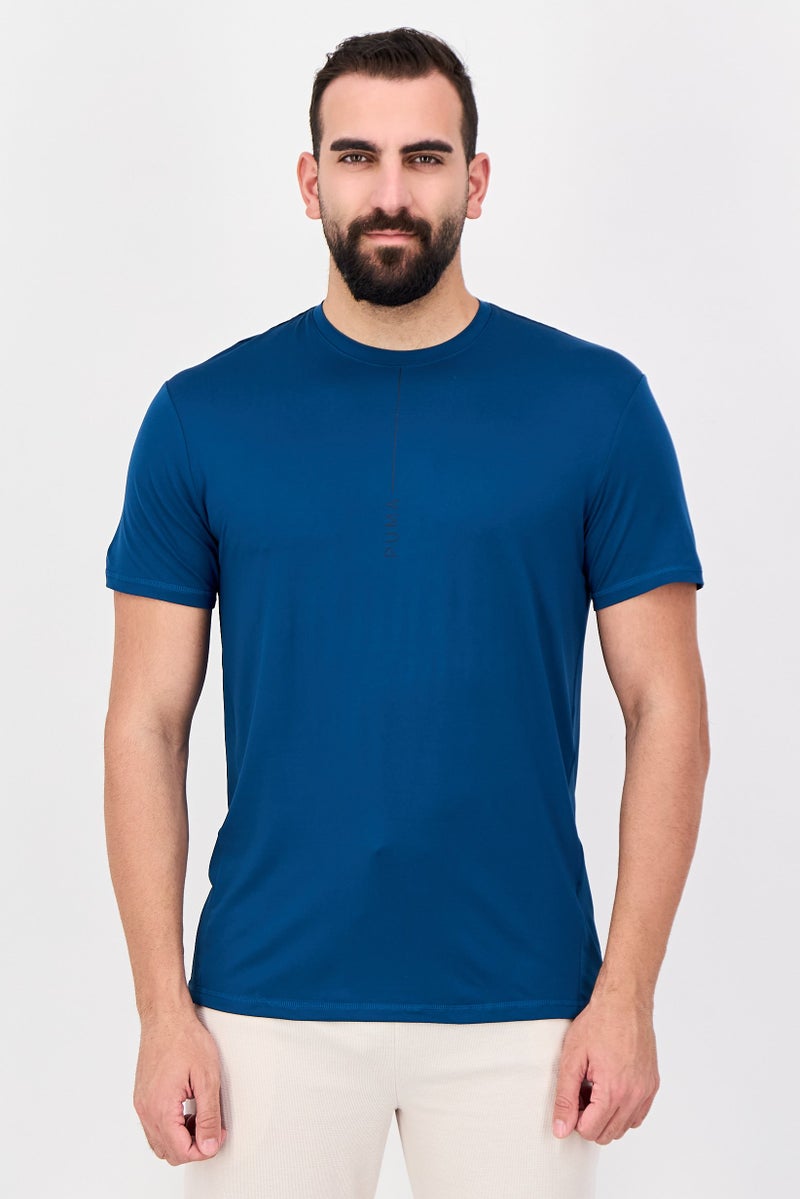 PUMA Men Sportswear Fit Short Sleeve Training T-Shirt, Teal Blue - Image 1