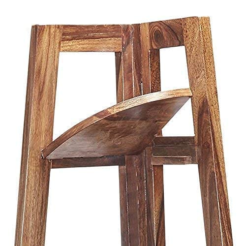 CRAFT D ARTS Sheesham Wood 5 Shelves Corner Book Shelf [Natural Brown Finish] - Image 2