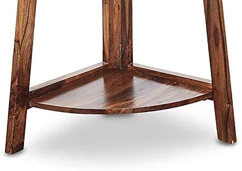 CRAFT D ARTS Sheesham Wood 5 Shelves Corner Book Shelf [Natural Brown Finish] - Image 5