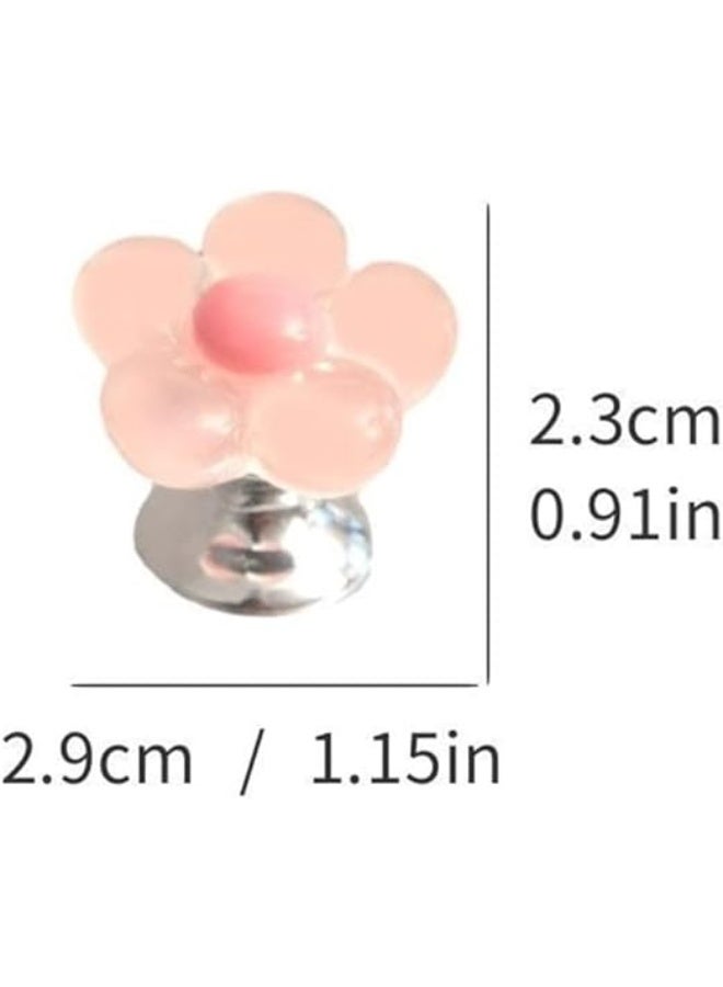 Goolsky مقبض تدفق المرحاض الكرتوني الأنيق مع الزهور - سهل الضغط، ملحقات حمام أنيقة بتصميم طويل، تشمل أدوات التركيب - Image 3