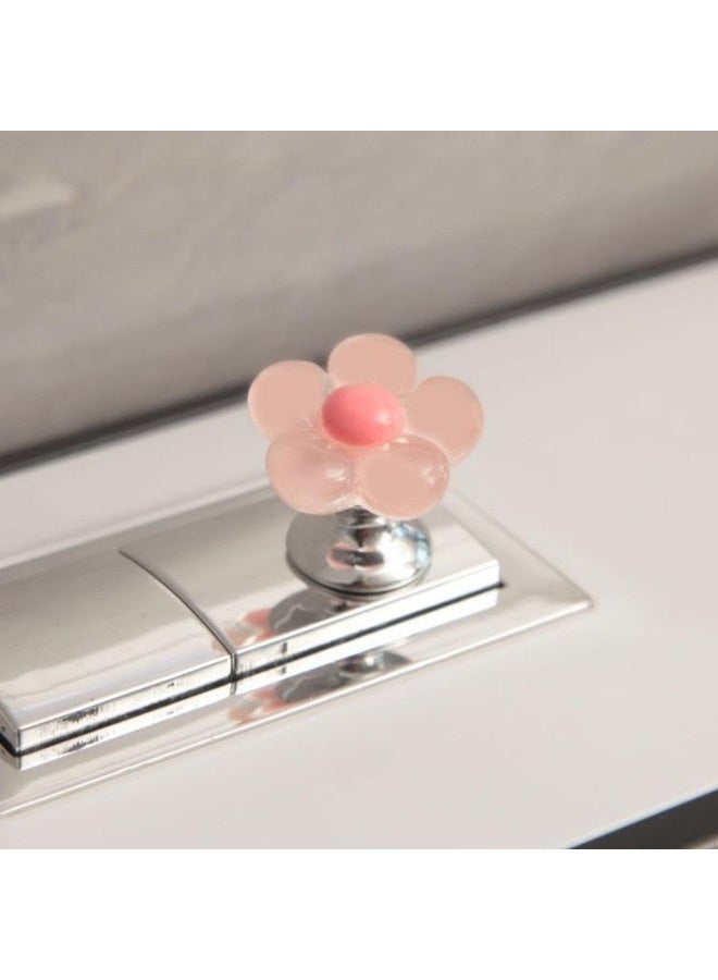 Goolsky مقبض تدفق المرحاض الكرتوني الأنيق مع الزهور - سهل الضغط، ملحقات حمام أنيقة بتصميم طويل، تشمل أدوات التركيب - Image 2