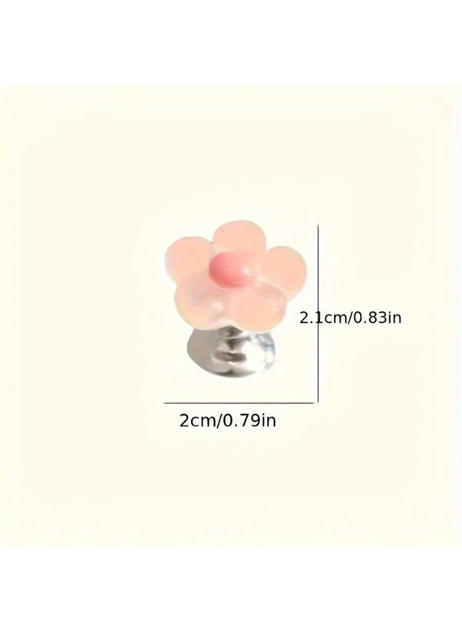 Goolsky مقبض تدفق المرحاض الكرتوني الأنيق مع الزهور - سهل الضغط، ملحقات حمام أنيقة بتصميم طويل، تشمل أدوات التركيب - Image 5