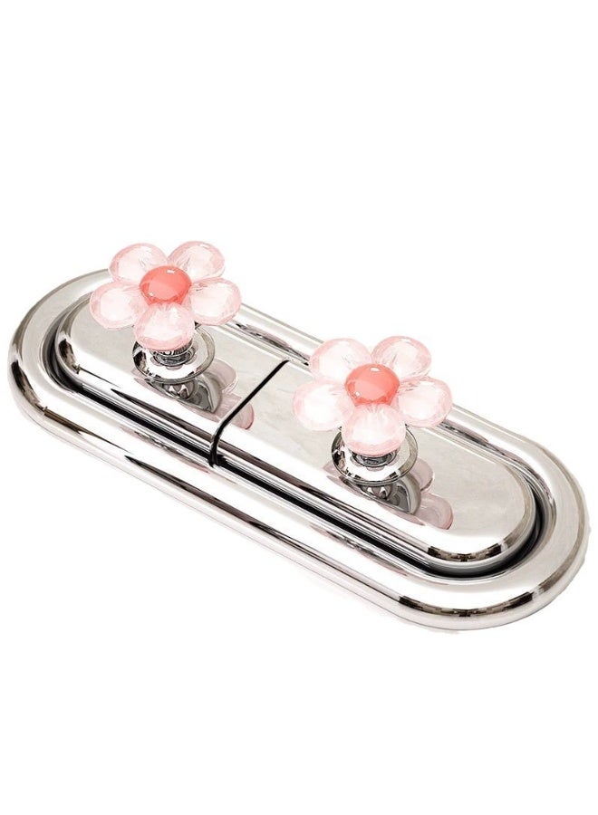 Goolsky مقبض تدفق المرحاض الكرتوني الأنيق مع الزهور - سهل الضغط، ملحقات حمام أنيقة بتصميم طويل، تشمل أدوات التركيب - Image 4