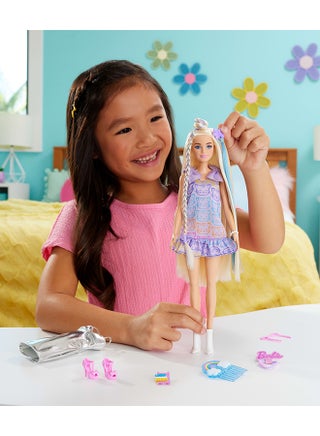 Fun & Fancy Doll & Accessories, Blonde Fashion Doll with Extra-Long Hair & 2 Looks, Including Silver Metallic Dress & Hair Extension - view 2