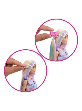 Fun & Fancy Doll & Accessories, Blonde Fashion Doll with Extra-Long Hair & 2 Looks, Including Silver Metallic Dress & Hair Extension - view 5