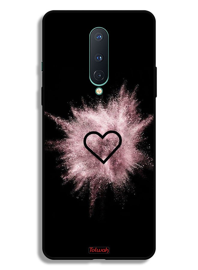 Tolwak OnePlus 8 Protective Case Cover Heart On Glitters - Image 2