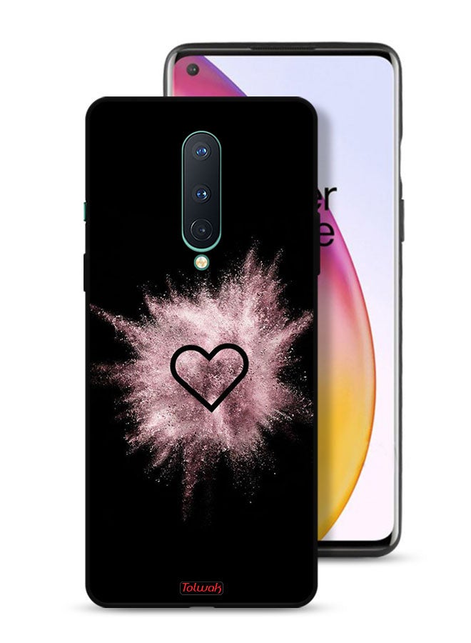 Tolwak OnePlus 8 Protective Case Cover Heart On Glitters - Image 1