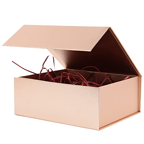 Rsgift Rose Gold Magnetic Empty Gift Box,7.8x7x3.1 Inches Gift Boxes with Lids,Groomsmen Bridesmaids Gifts,Engagements,Bridal Showers,Valentine's Day,Thanksgiving Day,Christmas Gift Boxes - Image 1