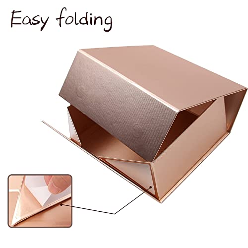 Rsgift Rose Gold Magnetic Empty Gift Box,7.8x7x3.1 Inches Gift Boxes with Lids,Groomsmen Bridesmaids Gifts,Engagements,Bridal Showers,Valentine's Day,Thanksgiving Day,Christmas Gift Boxes - Image 3