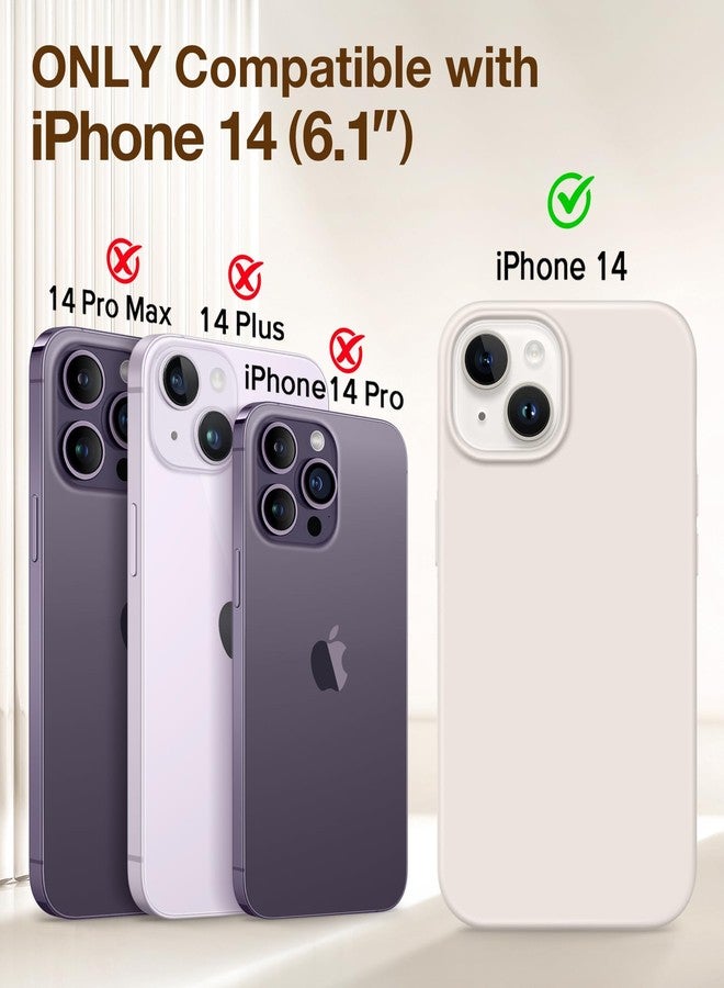 GONEZ Magnetic for iPhone 14 Case, Compatible with Magsafe, with Screen Protector + Camera Protector, Anti-Scratch Microfiber Lining, Liquid Silicone Shockproof Protective Phone Case, Stone - Image 2