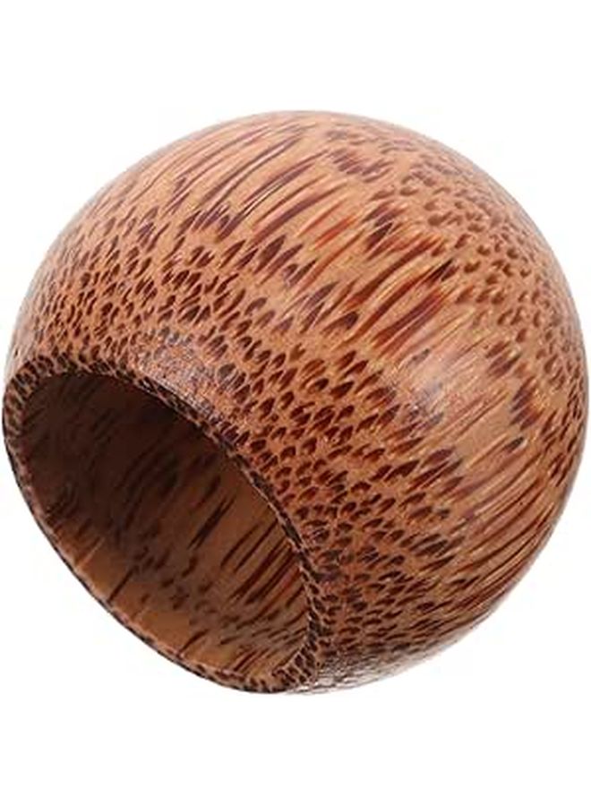 ABOOFAN Natural Coconut Wood Drinking Mug Set Large Round Shape Stem Wine Tumbler for Outdoor Party Kitchen Home - Image 1