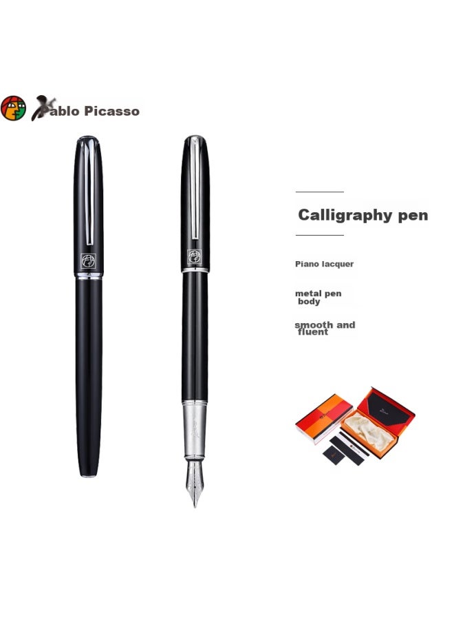 Pimio Fountain Pen, Signature Pen, Business Office Gift, Adult Student Calligraphy Practice, Graduation Gift For Men And Women, Iridium Gold Ink Pen, 916 Pure Black - Image 1