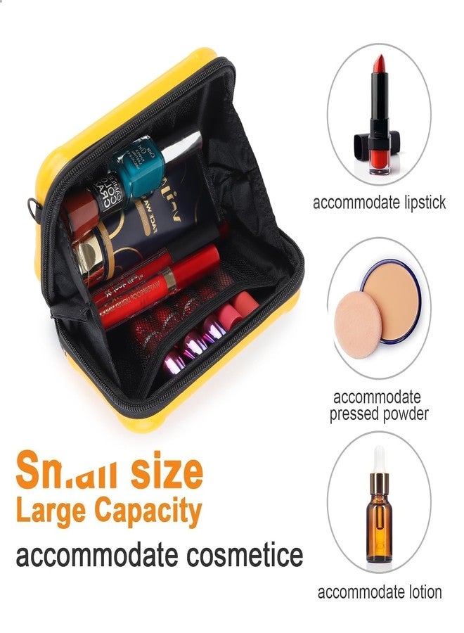 Stealodeal Hard Shell Mini Travel Organizer Case with Wrist Strap - Shockproof Zipper Pouch for Electronics, Cables, Earbuds, Cosmetics & Accessories (Yellow) - Image 3