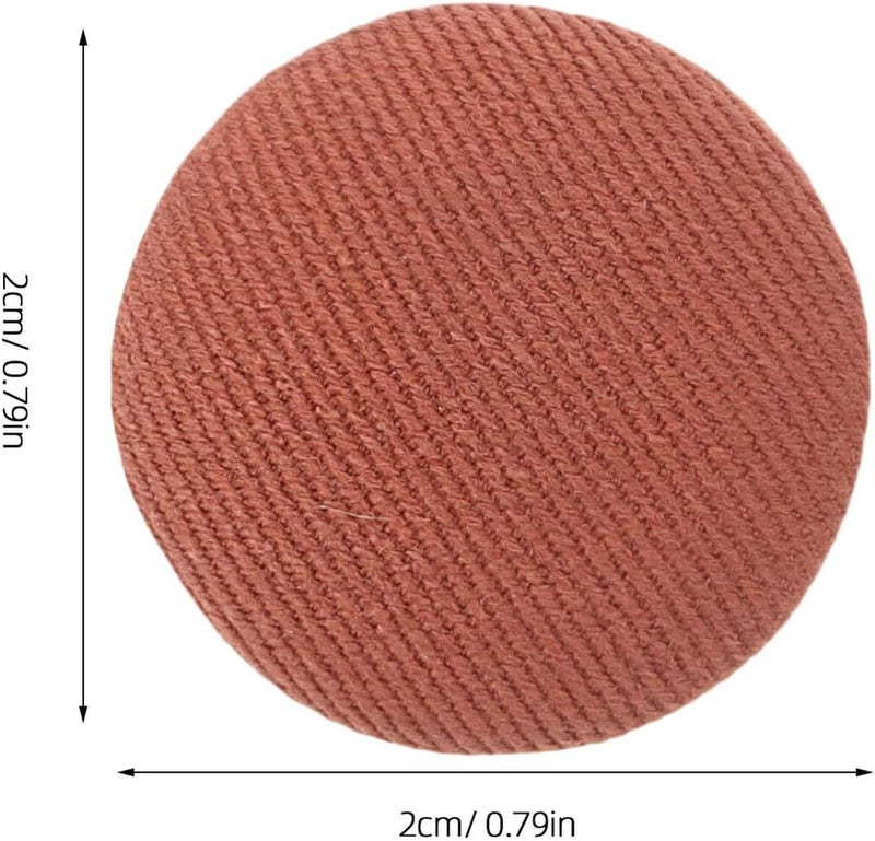 ABOOFAN 20pcs Round Caramel Fabric Covered Buttons for Coats Jackets Blouses 20mm Nail-Friendly Replacement Sewing Buttons for Clothing DIY Craft - Image 2