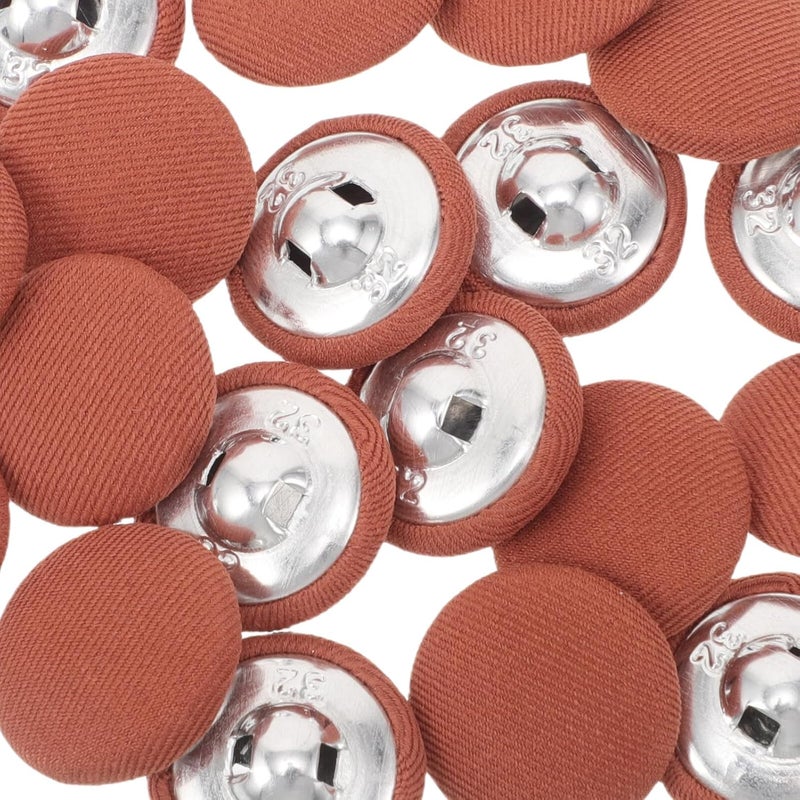 ABOOFAN 20pcs Round Caramel Fabric Covered Buttons for Coats Jackets Blouses 20mm Nail-Friendly Replacement Sewing Buttons for Clothing DIY Craft - Image 3