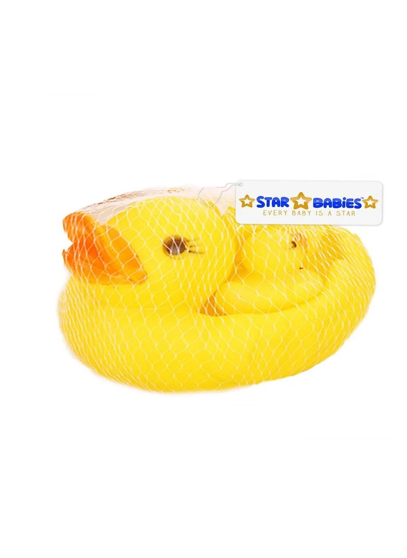 STAR BABiES Star Babies - Combo Pack of 2- Kids Shower Cap with Rubber Ducky Toy 4pcs set - Green  - Image 2