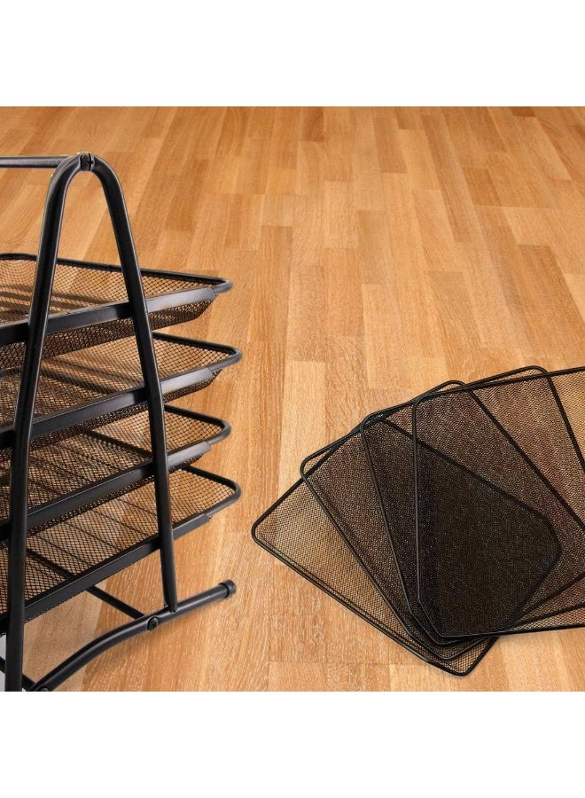 منظم اوراق للمكتب مكون من 4 ادوار معدنى لون اسود - Image 4