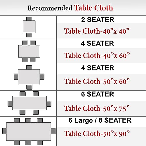 HOKIPO Poly Jute Table Cloth 6 to 8 Seater Rectangular Dining Table Cover 50x90 Inches, Red (IN364-RED) - Image 3