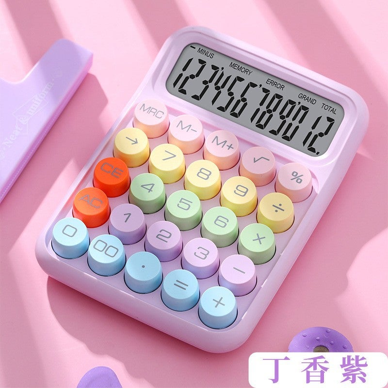 Dopamine Color Calculator 12-Bit Internet Red Cute Keyboard Calculator Candy Color Office Financial Accounting - Image 2