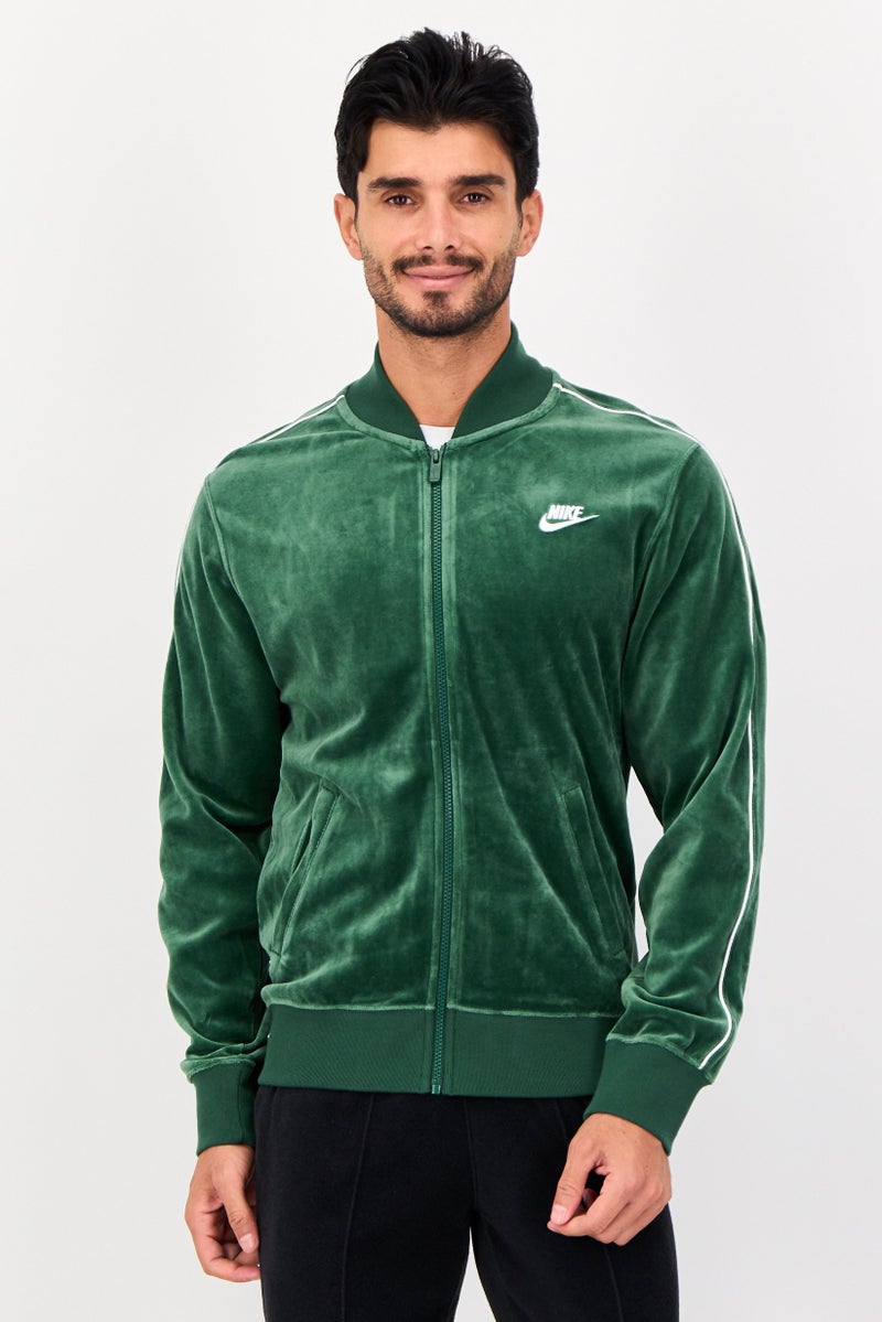 Nike جاكيت رياضي للرجال بأكمام طويلة مناسب للخارج، أخضر - Image 1