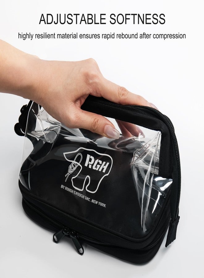 RE ROUGH ENOUGH Rough Enough Clear Cosmetic Bag for Women and Men, Leakproof Travel Makeup Organizer, with Detachable Brush Pouch, Large Opening, 6.5”x5”x8.5” - Image 3