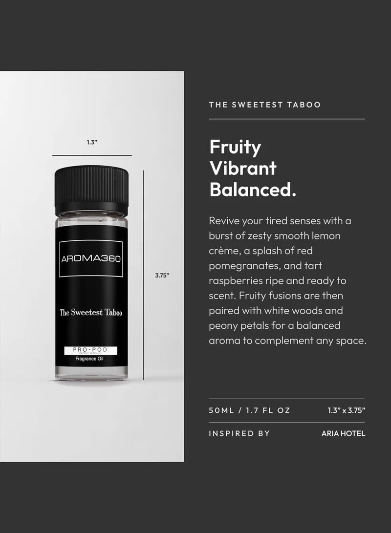 AROMA360 Sweetest Taboo  Pro-Pod Oil Blend - Hotel Inspired for Luxury Essential Oil Diffusers - Aromatherapy Scent Diffuser Oil - Peony, Vanilla, and Amber