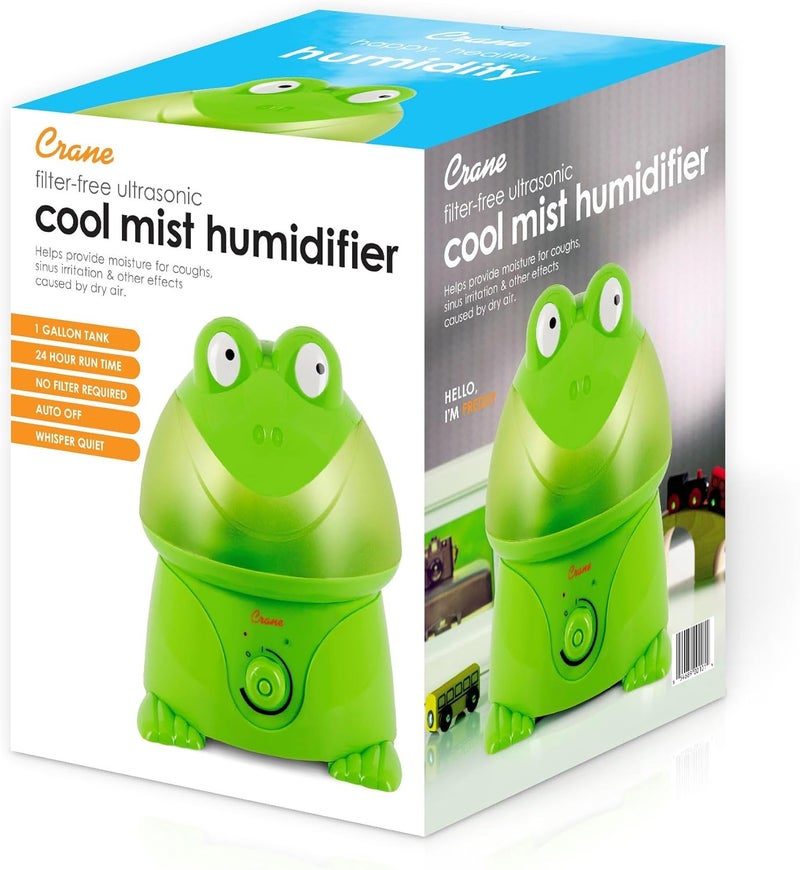 Crane Ultrasonic Cool Mist Animal Humidifier for Kids Bedroom and Nursery, 1 Gallon Easy Clean, Adjustable Settings, Frog Humidifier - Image 4