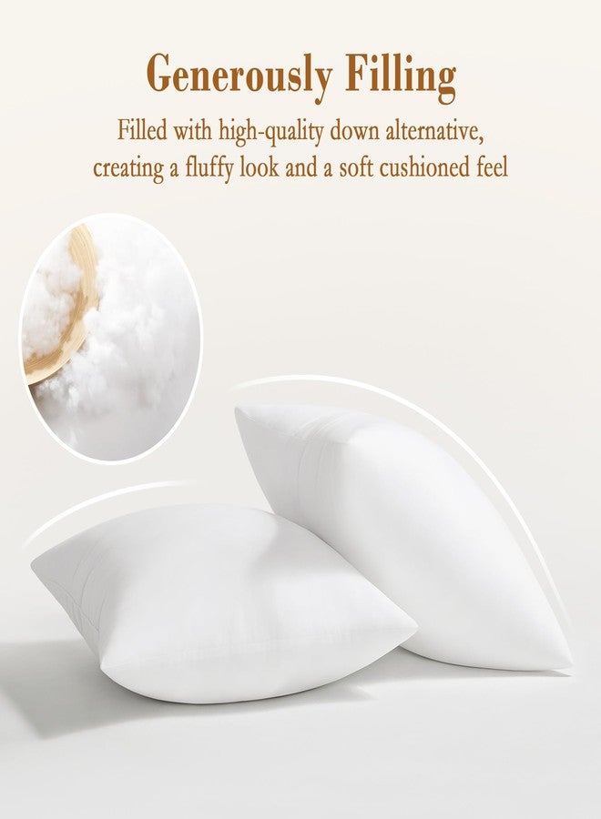 puredown® 22x22 Pillow Inserts, 2 Pack Down Alternative Square Form Sham Stuffer, Fluffy Soft Decorative Pillows for Couch, Sofa, Bed and Home Decor - Image 2