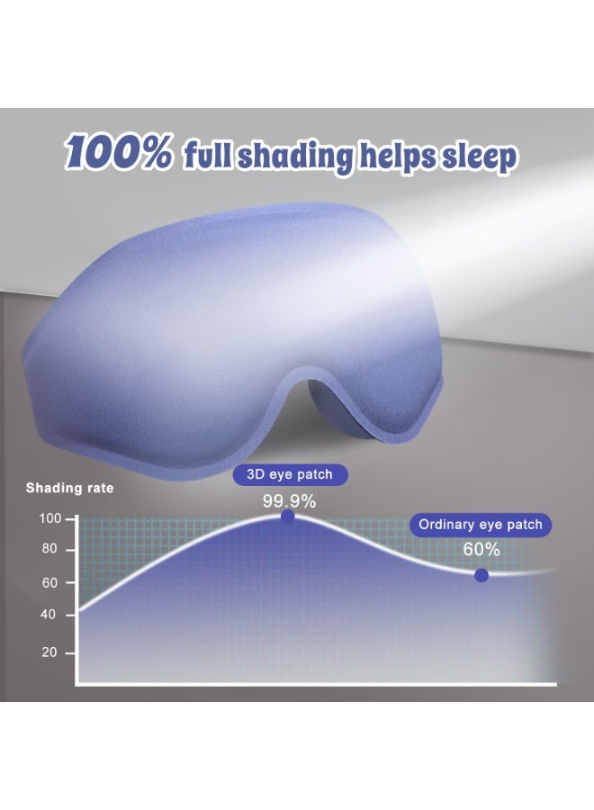 كيو زد قناع عيون متطور ثلاثي الأبعاد للنوم، قناع عيون ناعم للغاية لطيف على البشرة، قناع عيون معتم 100% للنوم، قناع نوم لتمديد الرموش - Image 3