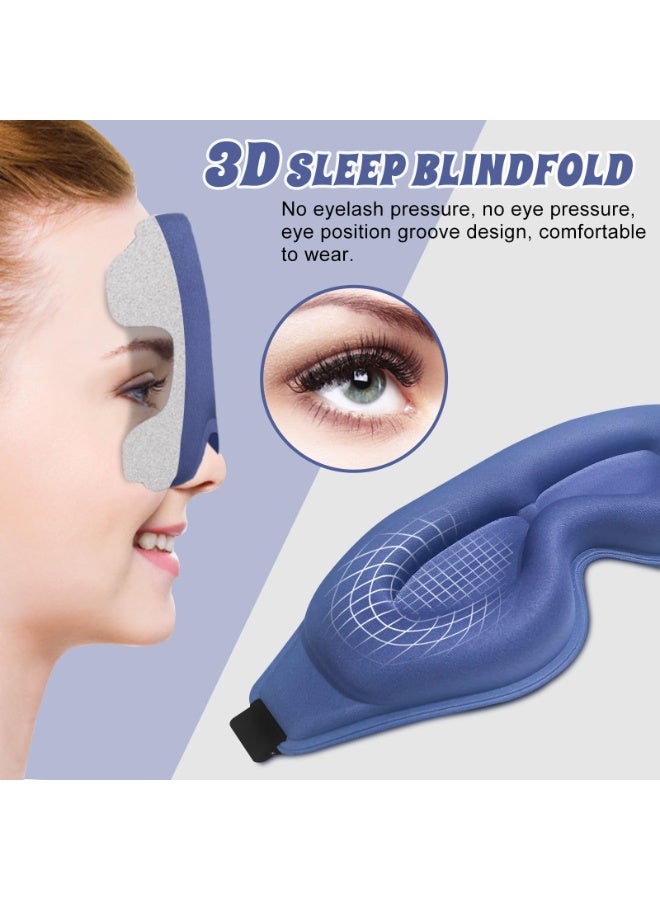 كيو زد قناع عيون متطور ثلاثي الأبعاد للنوم، قناع عيون ناعم للغاية لطيف على البشرة، قناع عيون معتم 100% للنوم، قناع نوم لتمديد الرموش - Image 2