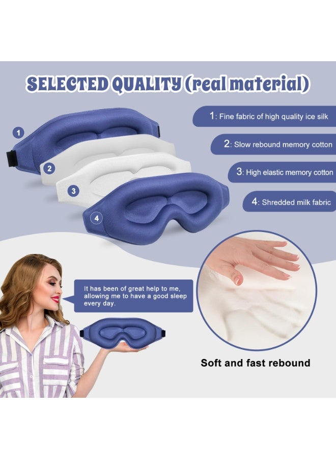 كيو زد قناع عيون متطور ثلاثي الأبعاد للنوم، قناع عيون ناعم للغاية لطيف على البشرة، قناع عيون معتم 100% للنوم، قناع نوم لتمديد الرموش - Image 4