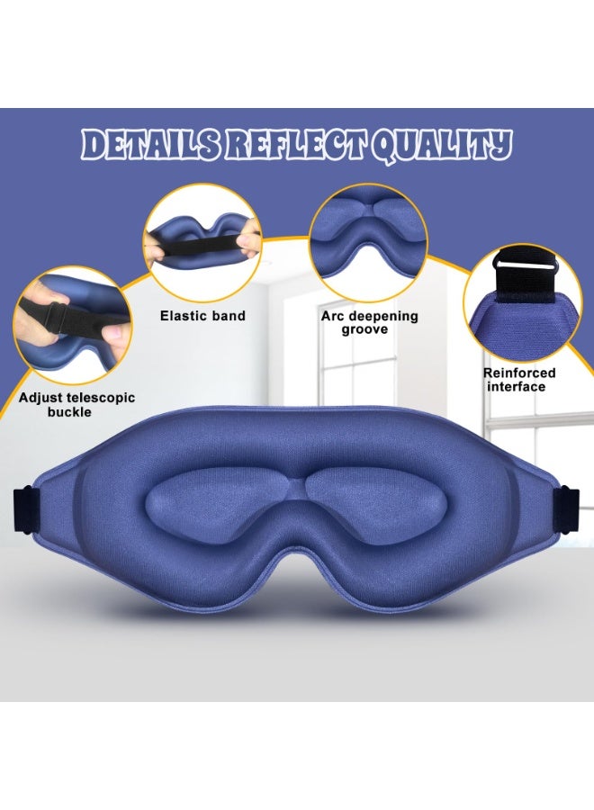 كيو زد قناع عيون متطور ثلاثي الأبعاد للنوم، قناع عيون ناعم للغاية لطيف على البشرة، قناع عيون معتم 100% للنوم، قناع نوم لتمديد الرموش - Image 5