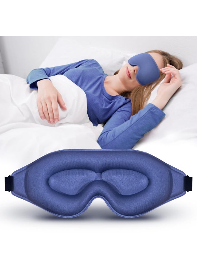 كيو زد قناع عيون متطور ثلاثي الأبعاد للنوم، قناع عيون ناعم للغاية لطيف على البشرة، قناع عيون معتم 100% للنوم، قناع نوم لتمديد الرموش - Image 1