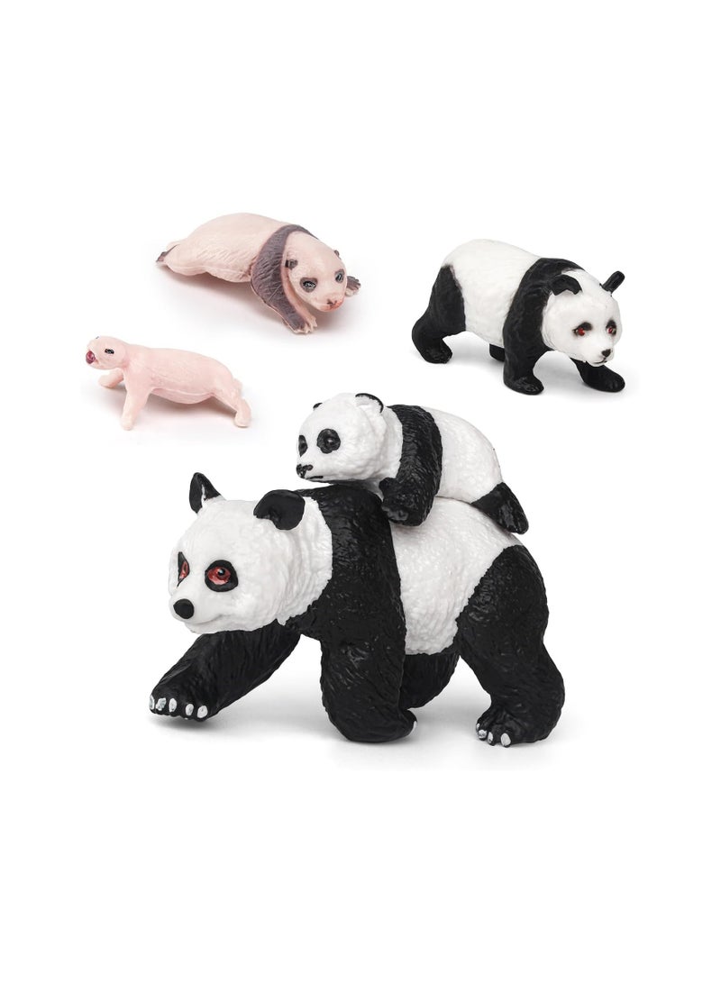 Panda Life Cycle Educational Toy Set - 4PCS Animal Growth Stages Model for Boys, Girls, Toddlers, Classroom Use, Party Supplies, Cake Toppers, and Desktop Decoration. - Image 1