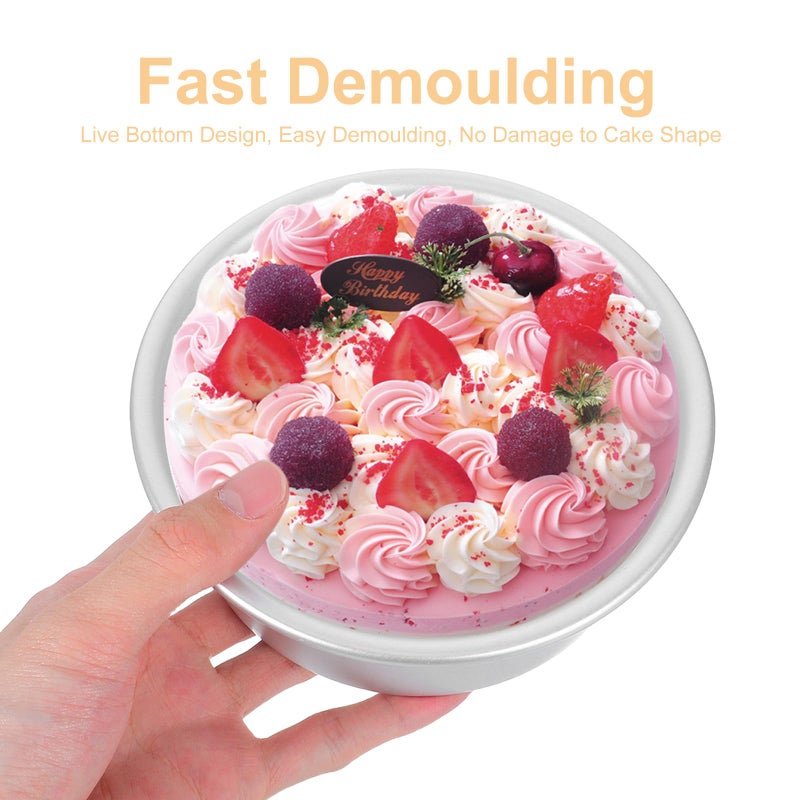 2 Pack 5 Inch Aluminum Round Cake Pans Nonstick Loose Bottom for Cheesecake Baking - Image 4