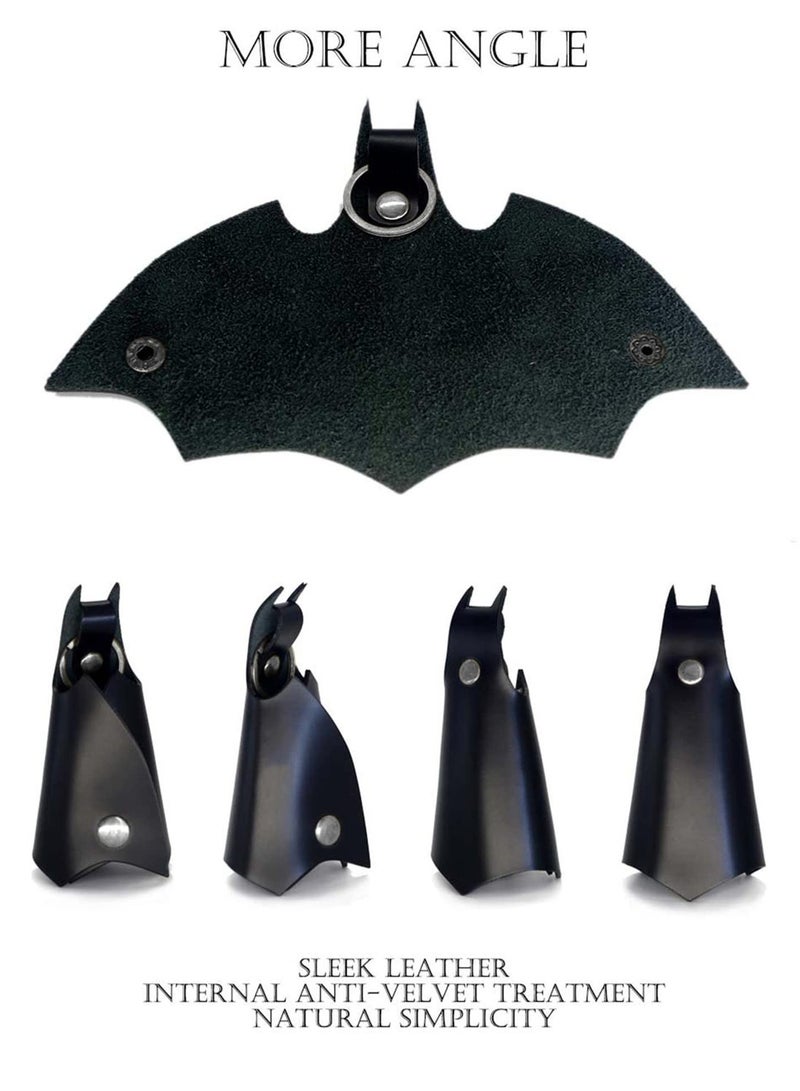 أنيقة تصميم الخفافيش أعلى السلسلة الرئيسية مسؤولية النسخة المصممة خصيصا للسيارات السلسلة الرئيسية ، حزام من الجلد ، حزام الخصر تعليق بسيط التعامل مع التصميم ، هو هدية رائعة للرجال والنساء - Image 3