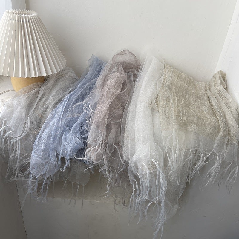 Morning Mist Pure Silk Shawl - Image 3