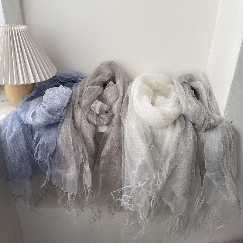 Morning Mist Pure Silk Shawl - Image 1