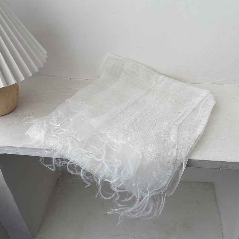 Morning Mist Pure Silk Shawl - Image 4
