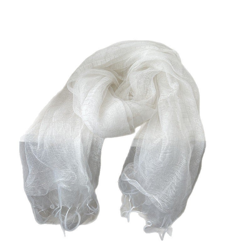 Morning Mist Pure Silk Shawl - Image 5