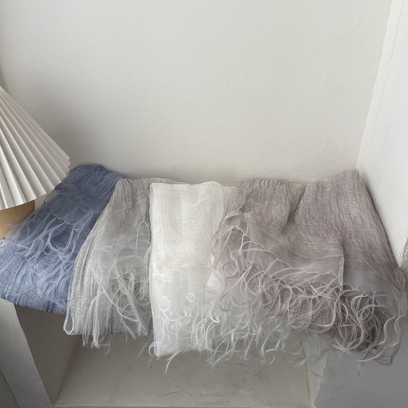 Morning Mist Pure Silk Shawl - Image 2