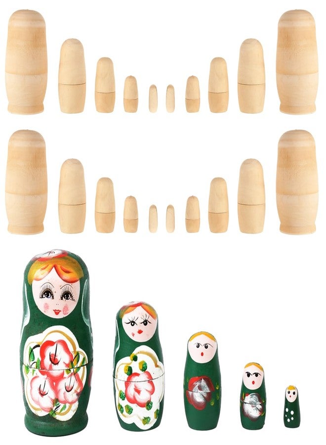 LOPYXBR 5 Sets Blank Russian Nesting Dolls Wooden Nesting Dolls Unpainted Matryoshka Doll for DIY Crafts, Birthday, Christmas(5 Size,25 PCS in Total) - Image 1