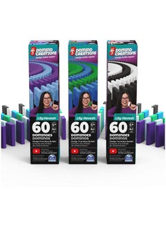 Spin Master Games H5 Domino Creations 180 Piece Dominoes By Lily Hevesh Colorful 3 Pack Bundle Of 60 Piece Packs Family Game For Adults And Kids Ages 5 And Up  - Image 2