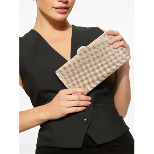 DEXMAY DM Dexmay Large Rhinestone Crystal Clutch Evening Bag Women Formal Purse for Cocktail Prom Party (8.9‘’x2.17''x4.8'') Gold - Image 5