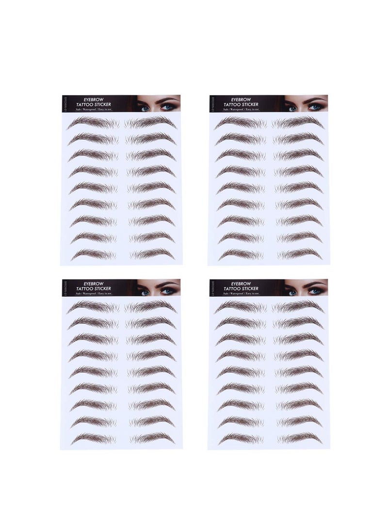 Beaupretty - Beaupretty 4pcs Eyebrow Tattoos Waterproof, Hair-like Authentic Eyebrows Eyebrow Stickers Eyebrow Transfers Stickers for Women Men (Brown) - Image 1