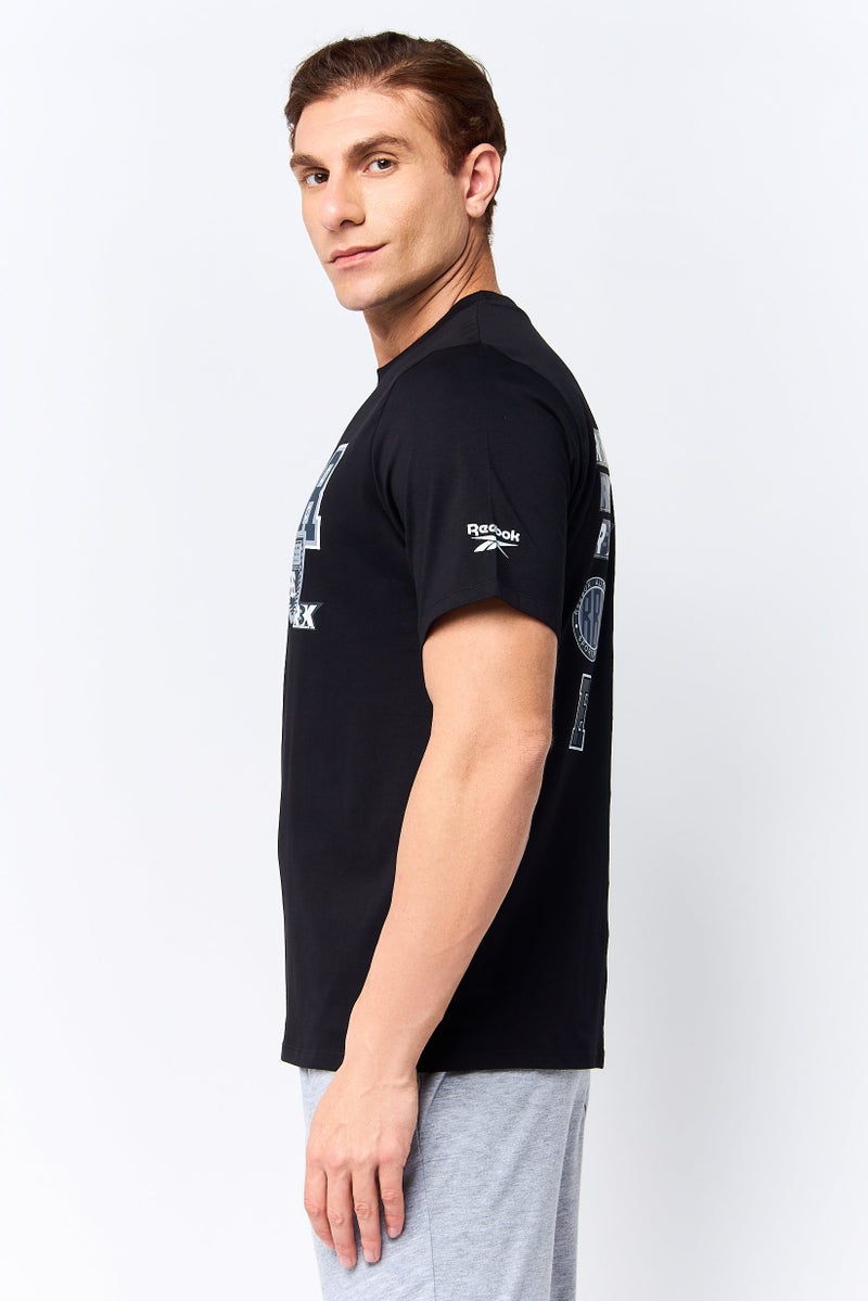 Reebok Men Sportswear Fit Short Sleeve Outdoor T-Shirt, Black - Image 3