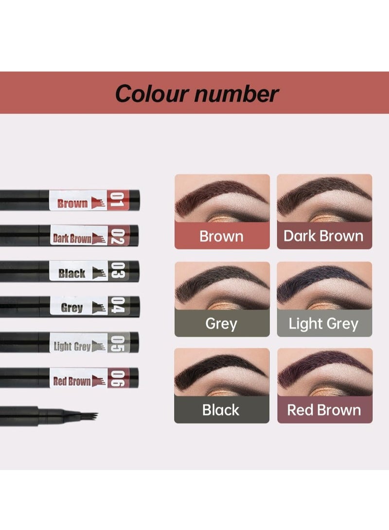 general Eyebrow Contouring Pen, 2Pcs Microblading Eyebrow Pen Tattoo Pencil 4 Fork Tip, Fine Stroke Eyebrow Pencil 4 Tipped Precise Brow Pen Natural (Black) - Image 3