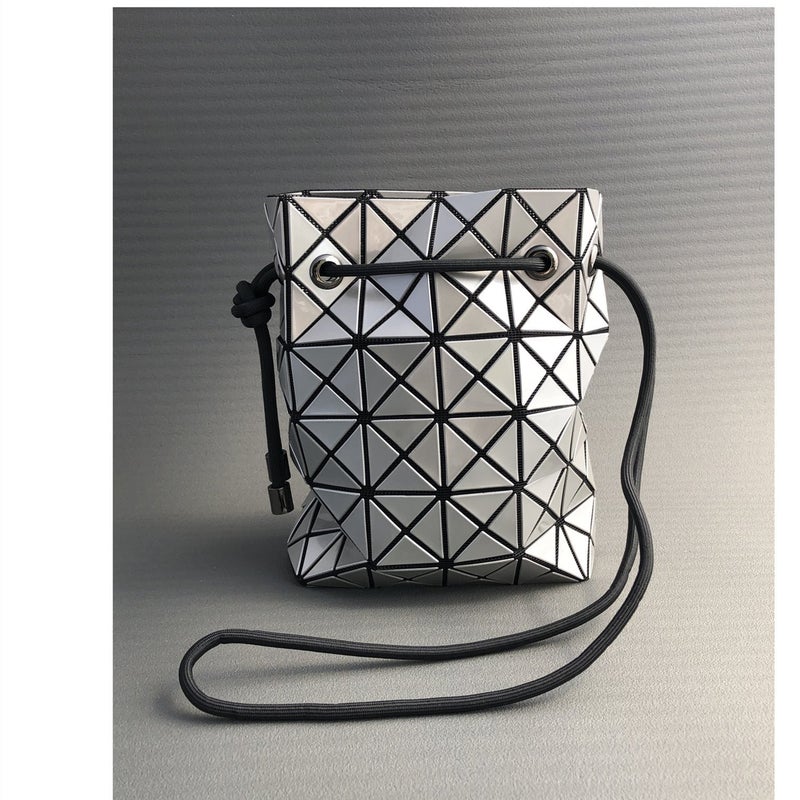 Japanese Original Summer Drawstring Bucket Bag Single Shoulder Crossbody Bag Colorblock Frosted Portable Underarm Bag Vegetable Basket - Image 2