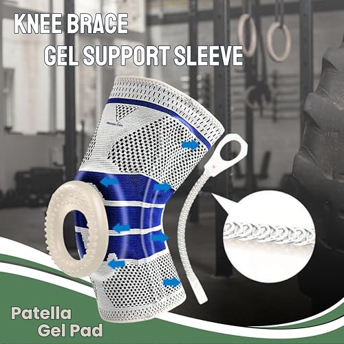 Wonder Care Knee Support Compression Sleeve, 3D Knit Design with Gel Pad and Side Stabilizers, Knee Sleeve for Knee Pain, Workout, Running, Meniscus Tear & Post Surgery Medical Knee Pad (1 Unit,L) - Image 2