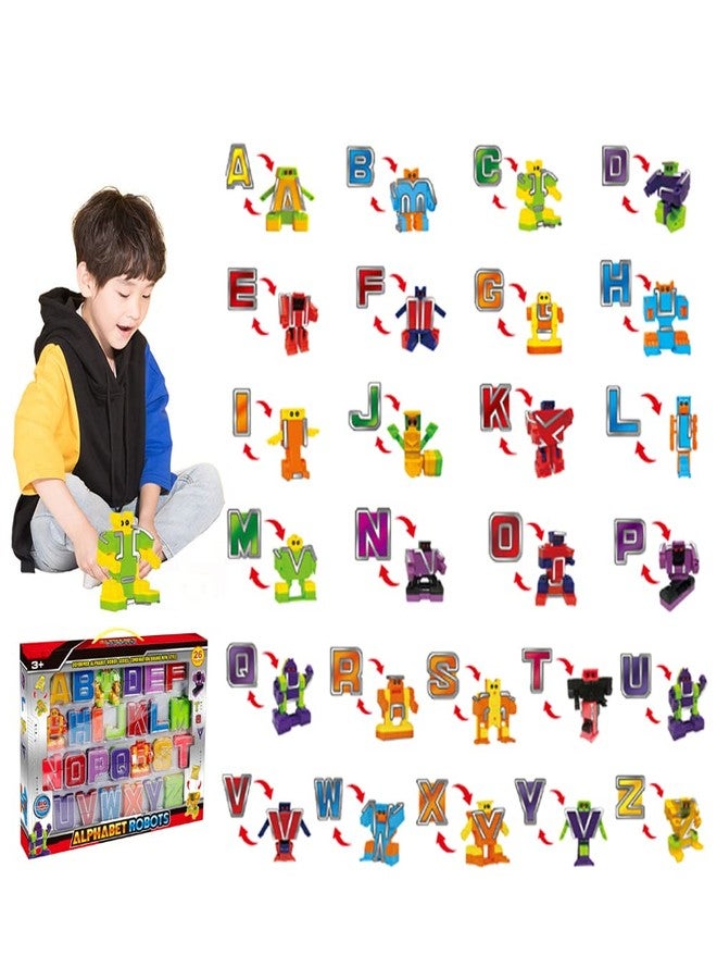 Cyeah Alphabet Robot Toys for Preschool Kids Education, Transforming Robotic Toys 26 Pieces - Image 5